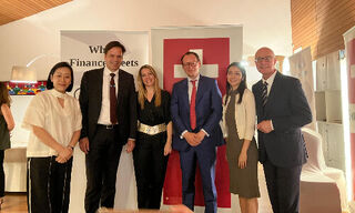 Ning Chong, H.E. Frank Grütter, Simone Töllner, Victor Aerni, Pictet, Stehpanie Poon, Claude Baumann (from left, Image: Swiss Embassy)