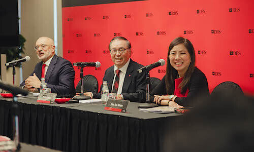 Piyush Gupta (left), Peter Seah (center) and Tan Su Shan (right) (Image: DBS)