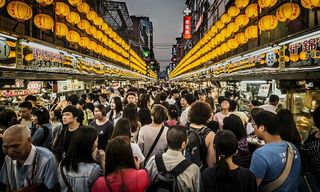 Night Market in Keelung City in Taiwan