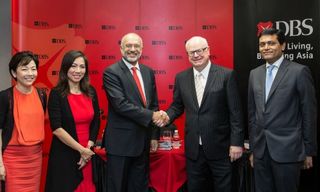 (L-R) Pearlyn Phau, Tan Su Shan, Piyush Gupta, David Hisco and Sanjoy Sen