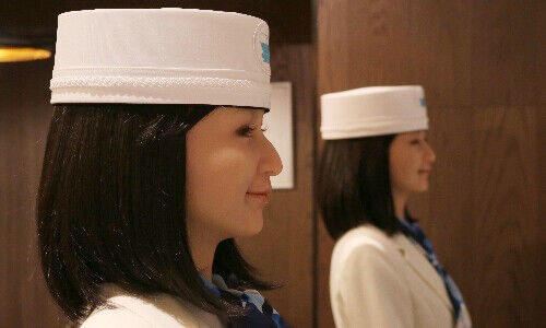 Robot receptionists working on the reception desk of a hotel in Ginza, Tokyo (Image: Shutterstock)