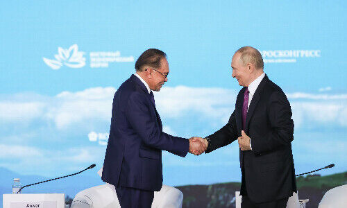 Malaysia's Prime Minister, Dato' Seri Anwar Ibrahim and Rusian President Vladimir Putin, September 2024 (Image: RF)